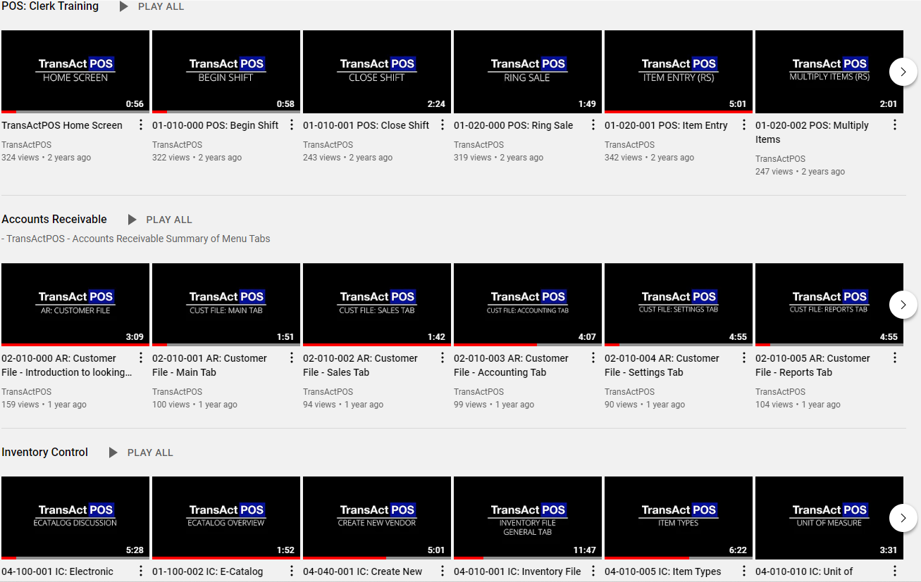 TransActPOS YouTube Channel